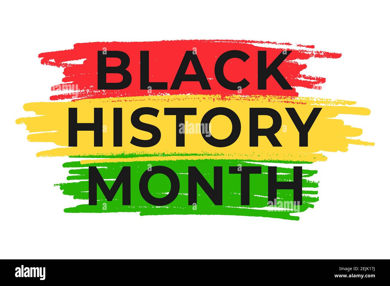 Modello di banner mese Black History. Illustrazione vettoriale per il poster o la scheda delle festività nazionali. Celebrazione annuale in febbraio negli Stati Uniti e in Canada Illustrazione Vettoriale