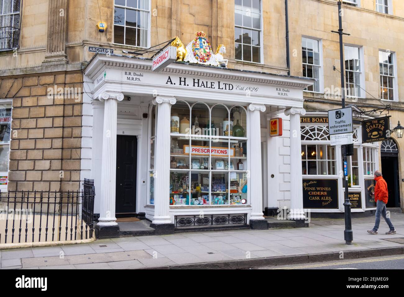 Farmacia, A H Hale ltd, argyle Street, Bath, somerset, uk Foto Stock