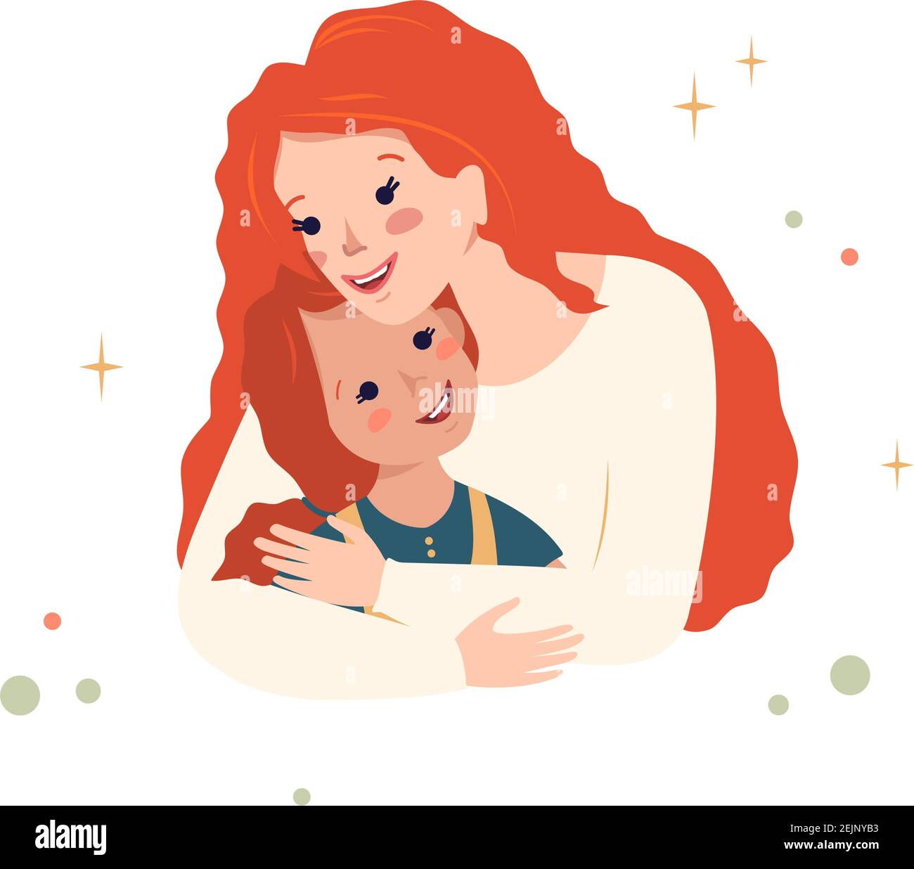 Mamma abbraccia sua figlia Illustrazione Vettoriale