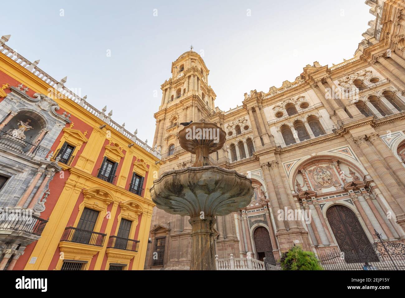 Plaza del Obispo a Malaga, Spagna Foto Stock