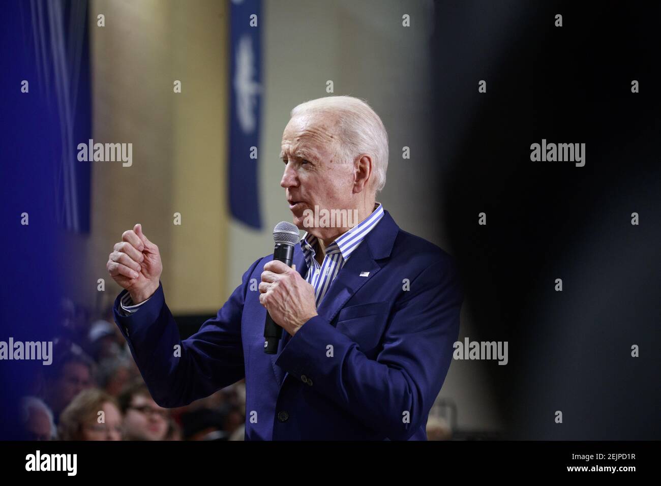 L'ex vice presidente degli Stati Uniti e la nomina democratica ha speranzoso Joe Biden campagne al Wofford College alla vigilia della primaria del South Carolina 2020 a Spartanburg. (Foto di Jeremy Hogan / SOPA Images/Sipa USA) Foto Stock