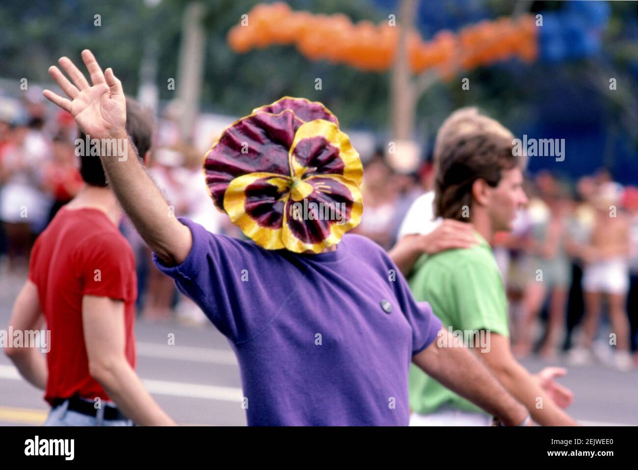 Gay Pride Parade circa all'inizio degli anni '80 a West Hollywood, California Foto Stock