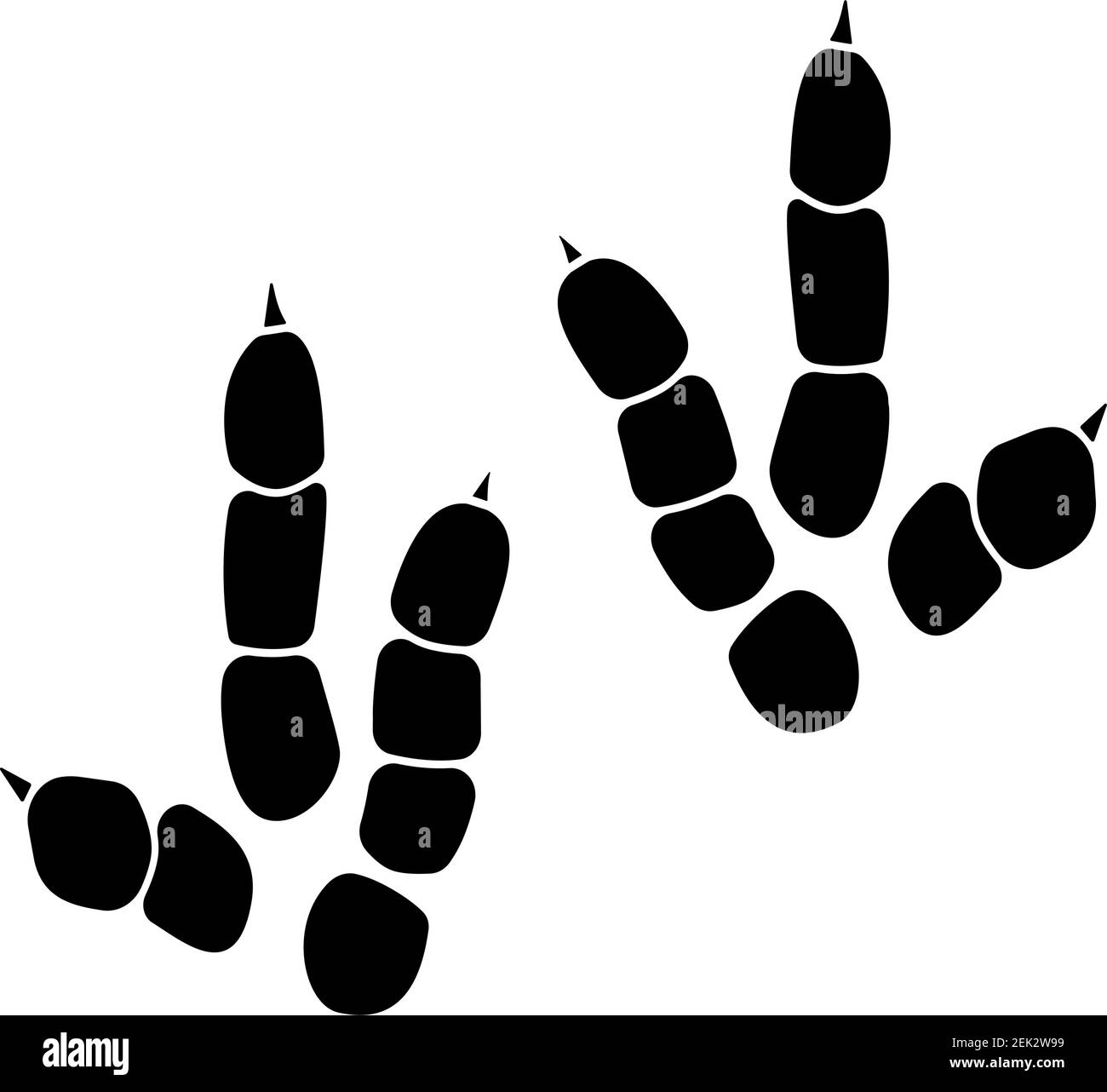 L'impronta dei dinosauri traccia l'illustrazione vettoriale. Sfondo con zampa, artiglio predatore. Illustrazione dell'impronta dei dinosauri perfetta per tessuti, rivestimenti, carta da parati e design Illustrazione Vettoriale