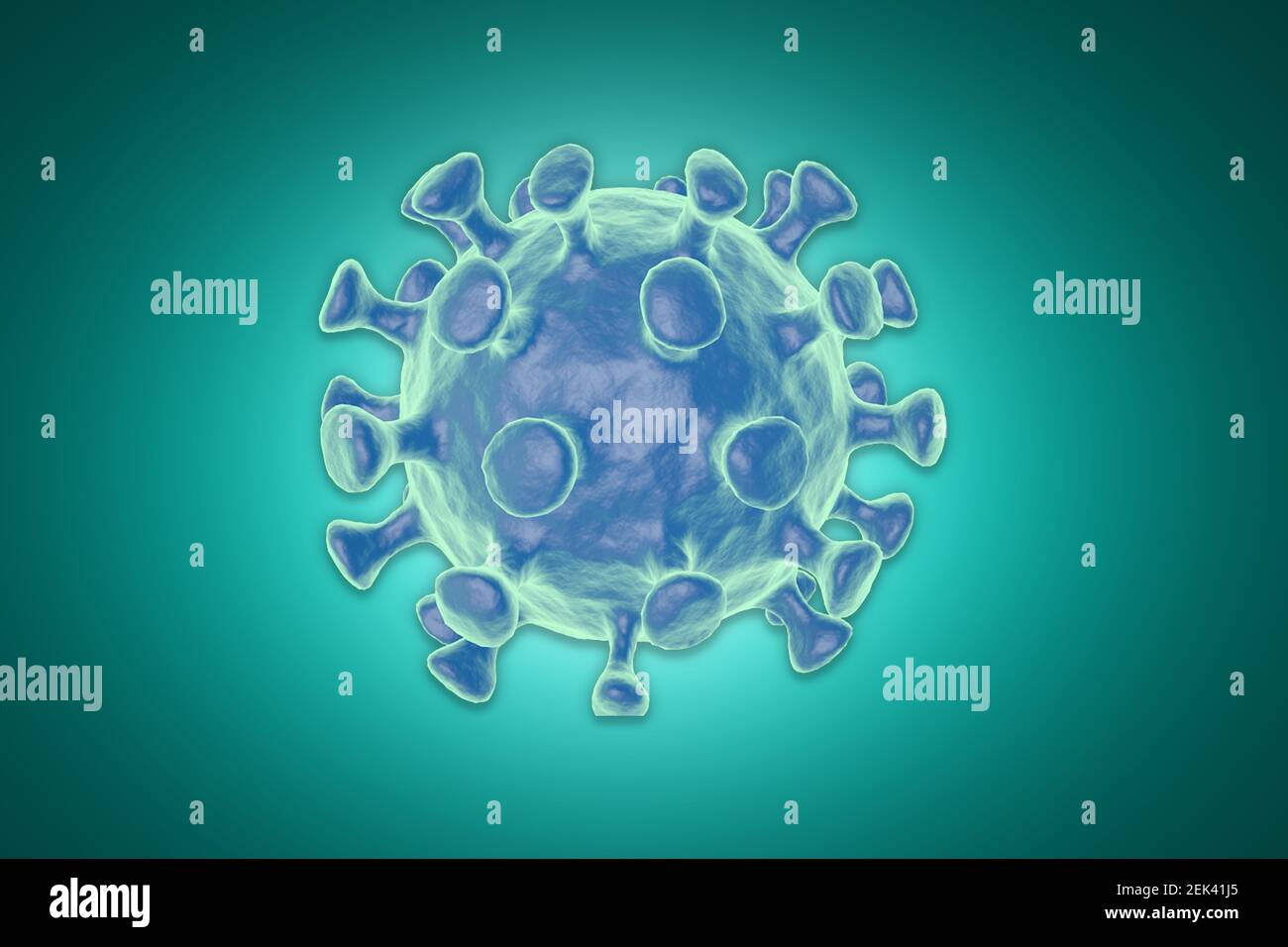 Virus patogeni che causano infezione nell'organismo ospite , focolaio di malattia virale , illustrazione 3d Foto Stock