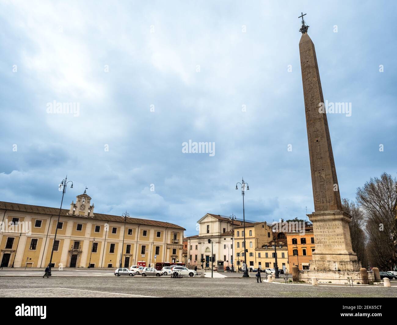 Obelisco Lateranense (Obelisco Laterano) è il più grande obelisco egiziano al mondo, ed è anche l'obelisco più alto d'Italia - Roma, Italia Foto Stock