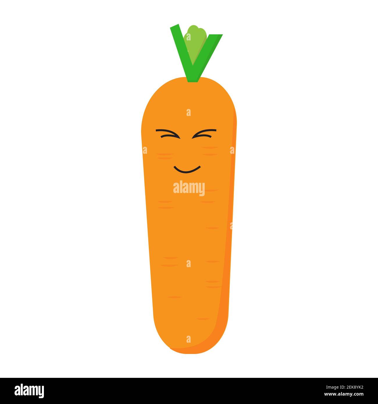 icona carota cartone animato su sfondo bianco vettore. Foto Stock