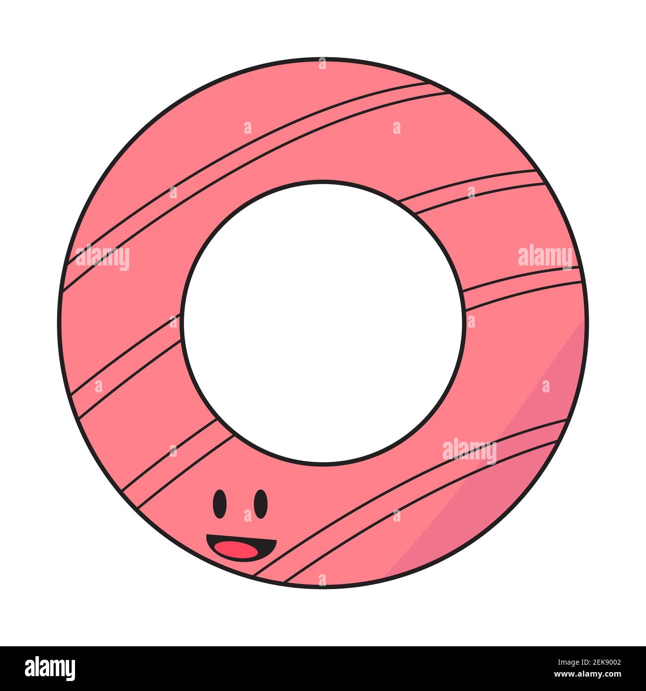 icona donut cartone animato su sfondo bianco vettore. Foto Stock