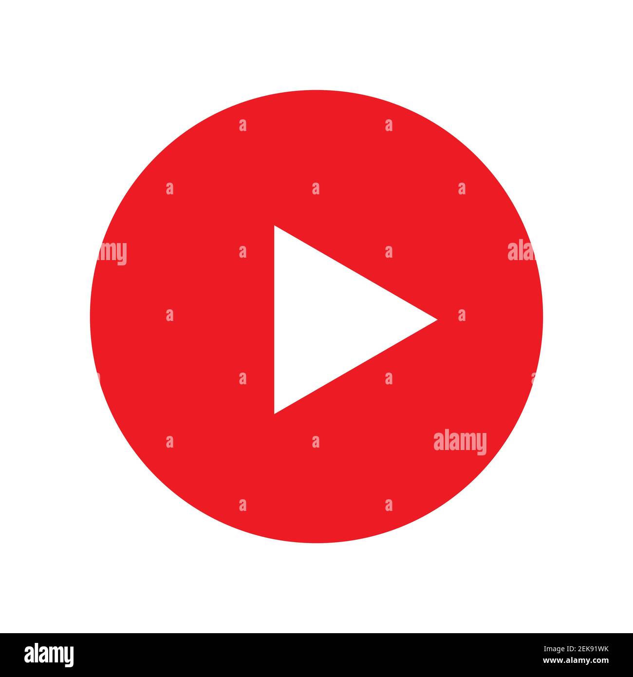 Icona rossa del pulsante di riproduzione sul vettore di sfondo bianco. Riproduci i simboli per il tuo sito web design.multimedia per video e audio. Foto Stock