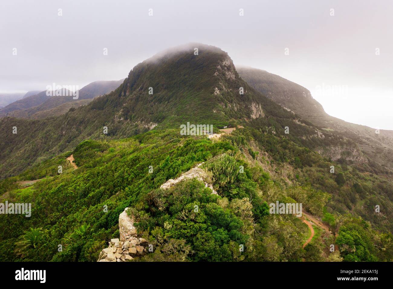 Monte Teselinde picco coperto di nuvole Foto Stock