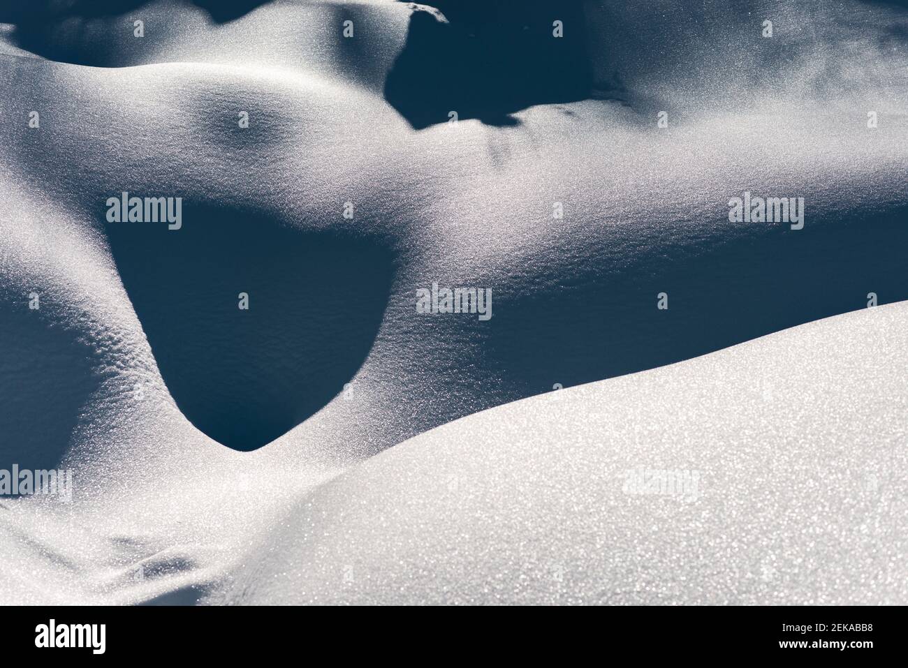 Texture astratte nella neve polvere Foto Stock