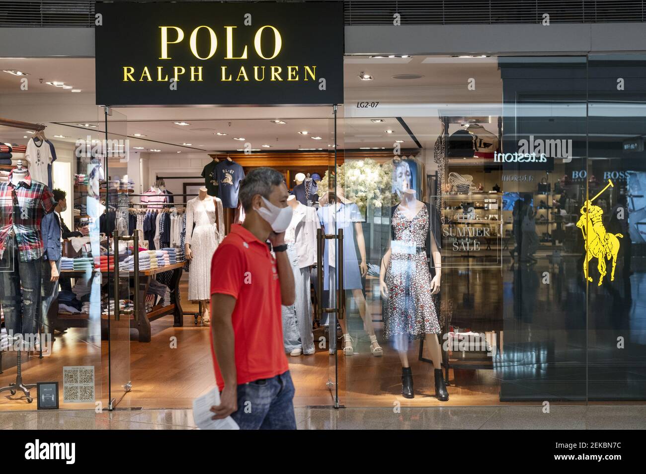 Marchio di moda americano, negozio di polo Ralph Lauren e logo visto a Hong  Kong. (Foto di Miguel candela / SOPA Images/Sipa USA Foto stock - Alamy