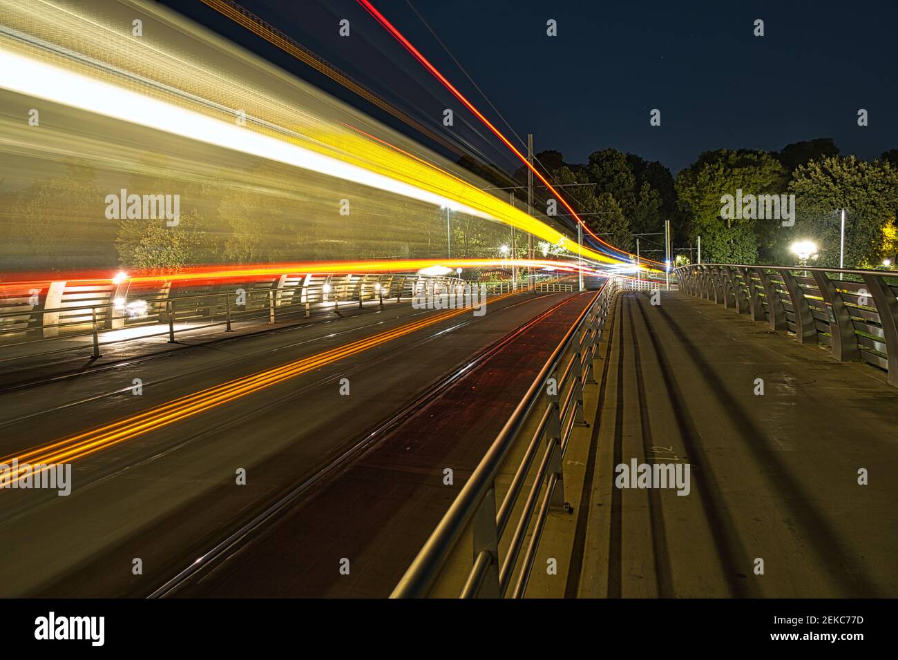 I sentieri della Tramway a Firenze. Foto Stock