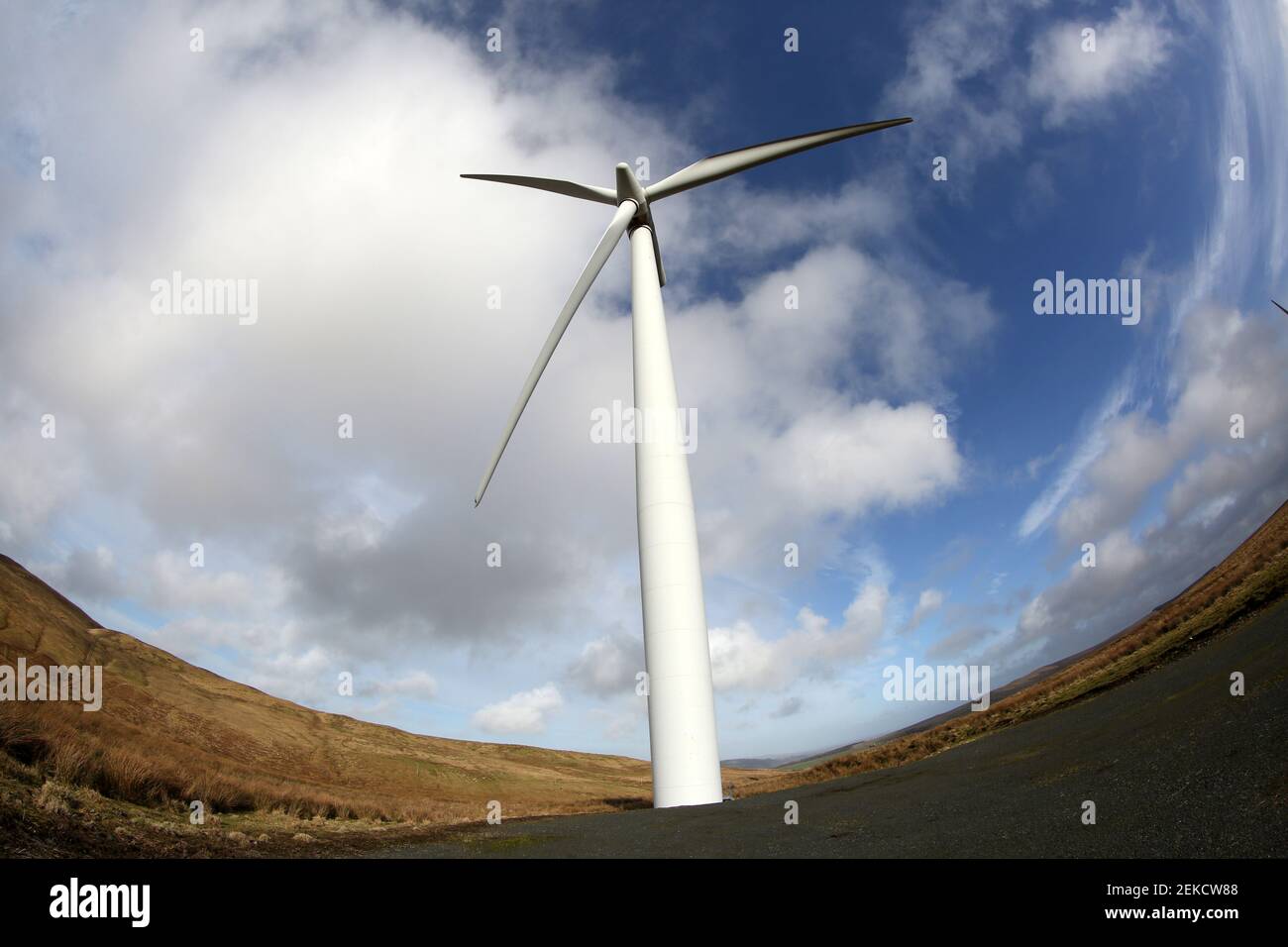 Hadyard Hill Wind Farm, nr Barr, South Ayrshire Scotland, UK la centrale eolica è costituita da 52 turbine eoliche Siemens a tre pale, Foto Stock