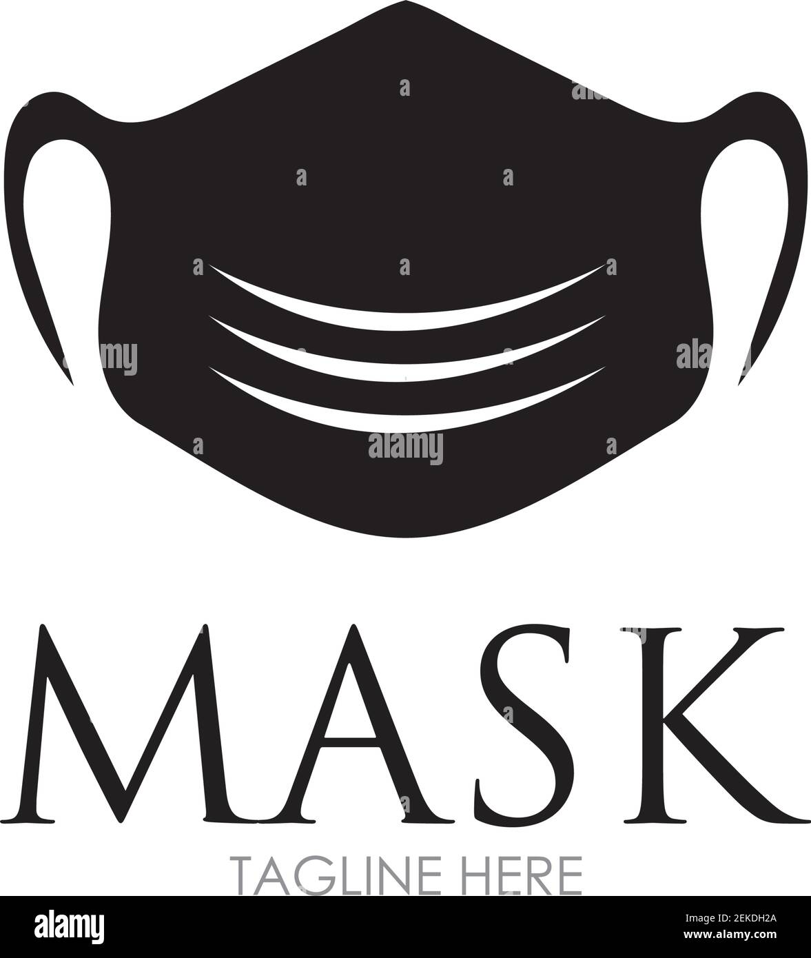 Immagini delle icone vettoriali del design del logo della maschera facciale. Illustrazione Vettoriale