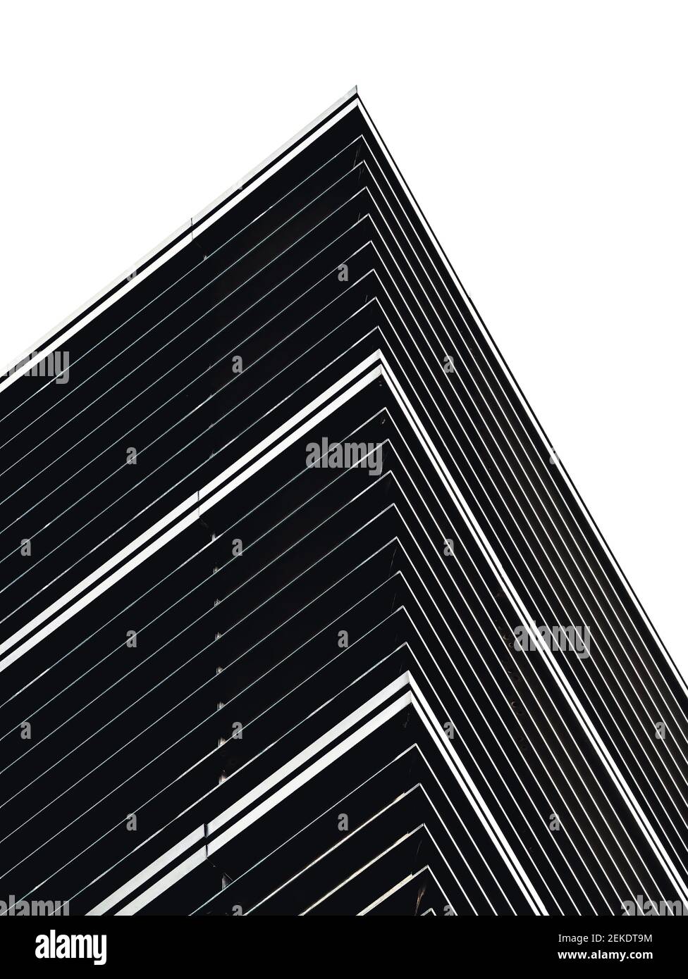 Dettagli in bianco e nero con un moderno edificio di uffici. Fotografia astratta Foto Stock