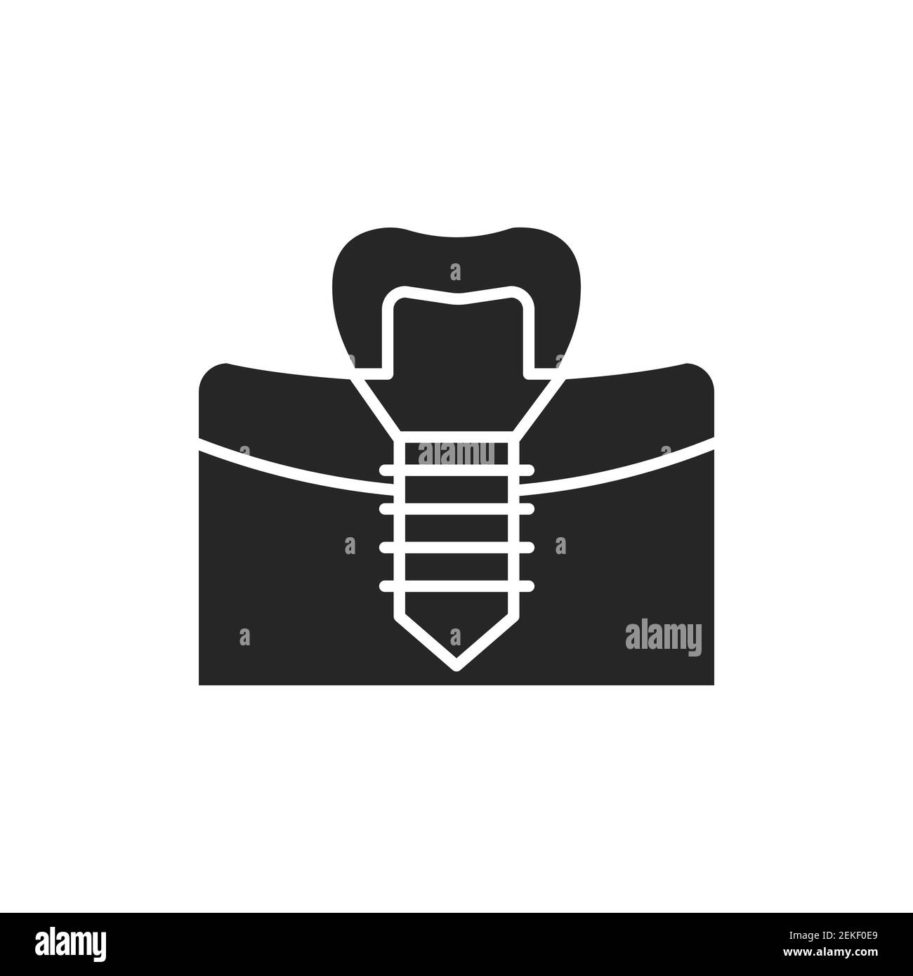 Icona della linea di colore del dente artificiale. Pittogramma per pagina web, app mobile, promo. Illustrazione Vettoriale