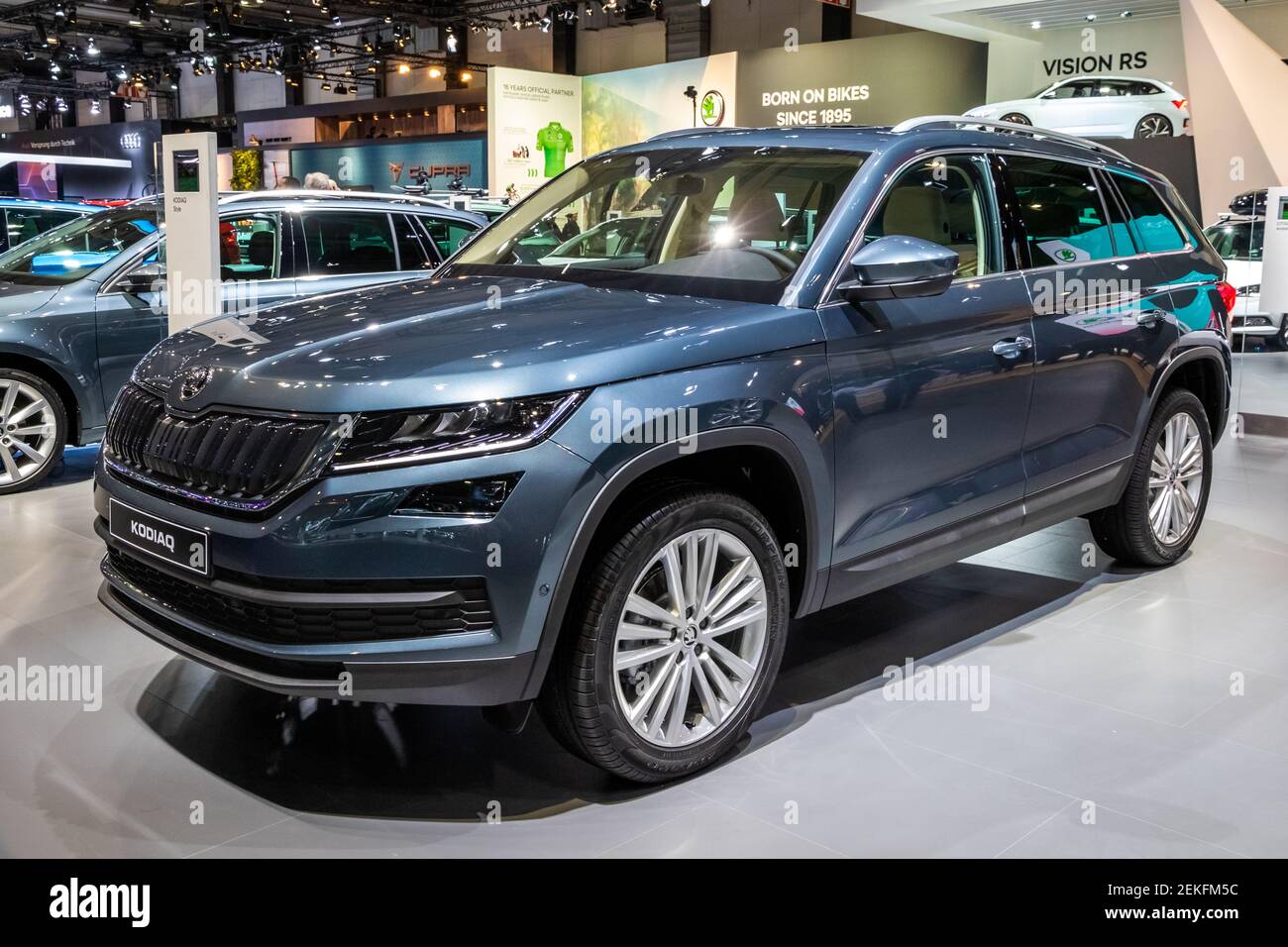 Skoda Kodiaq SUV al Salone dell'Autosalon di Bruxelles. Belgio - 18 gennaio 2019. Foto Stock