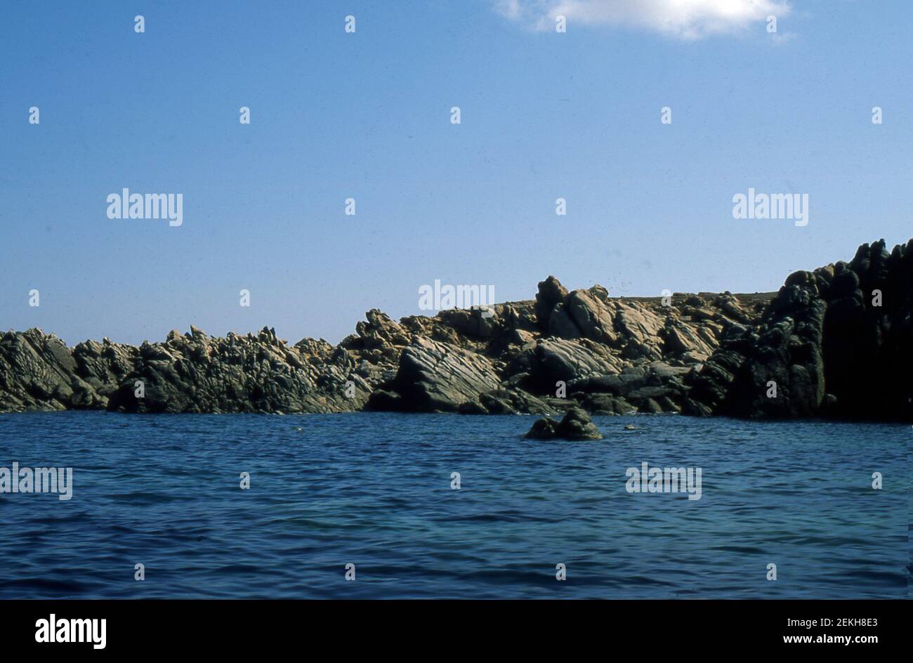 Isola di Mal di ventre, Sardegna, Italia (scansionata da colorslide) Foto Stock
