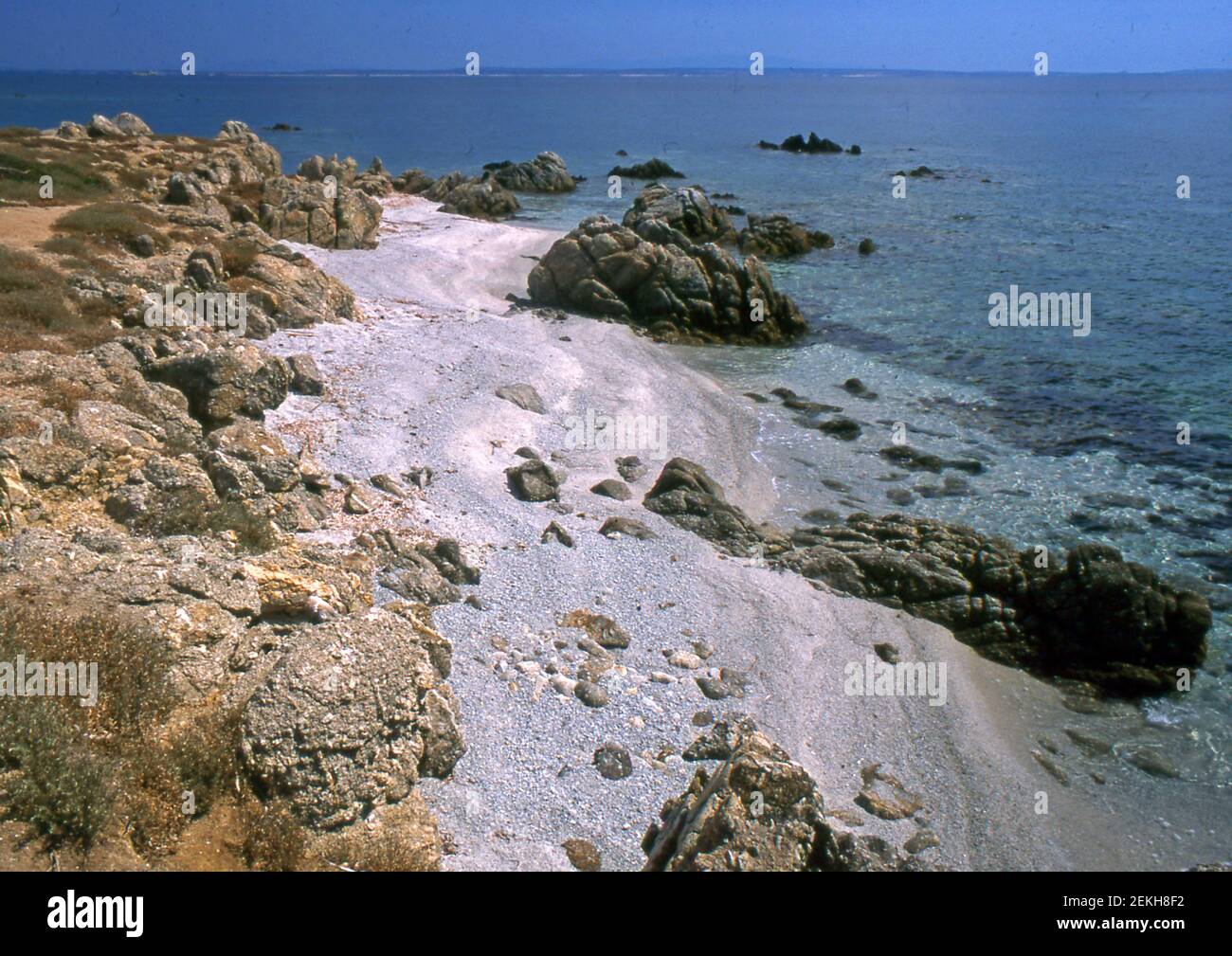 Isola di Mal di ventre, Sardegna, Italia (scansionata da colorslide) Foto Stock