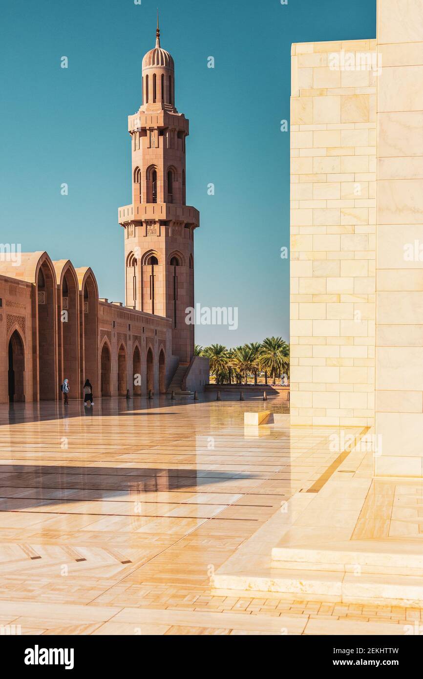 Il sultano Qaboos grande moschea in Muscat Oman. Foto Stock