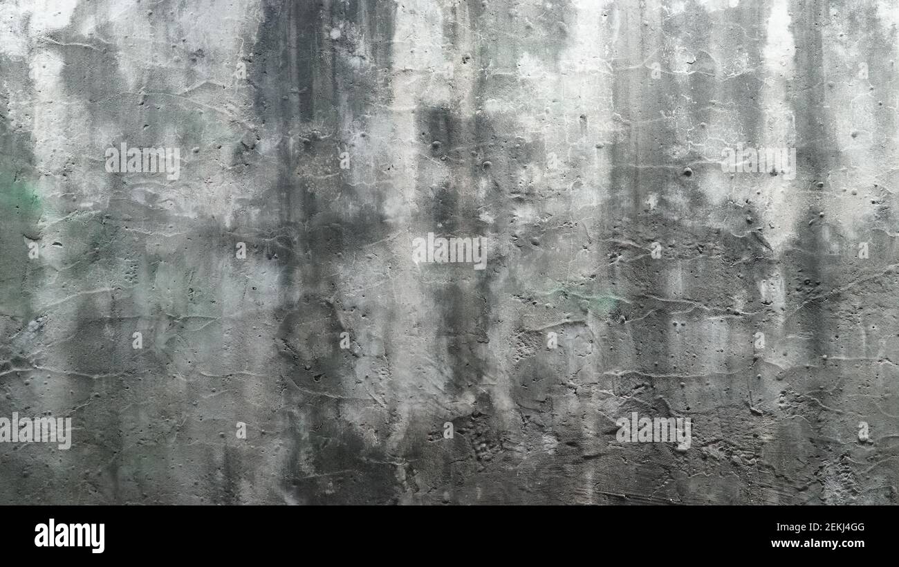 Gunge bianco sporco incrinato cemento parete Texture Foto Stock