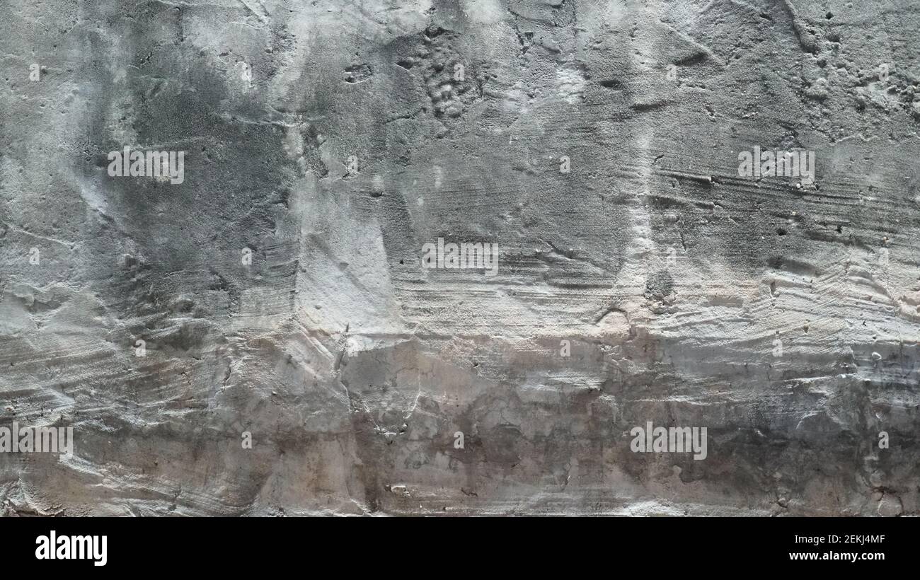 Gunge bianco sporco incrinato cemento parete Texture Foto Stock