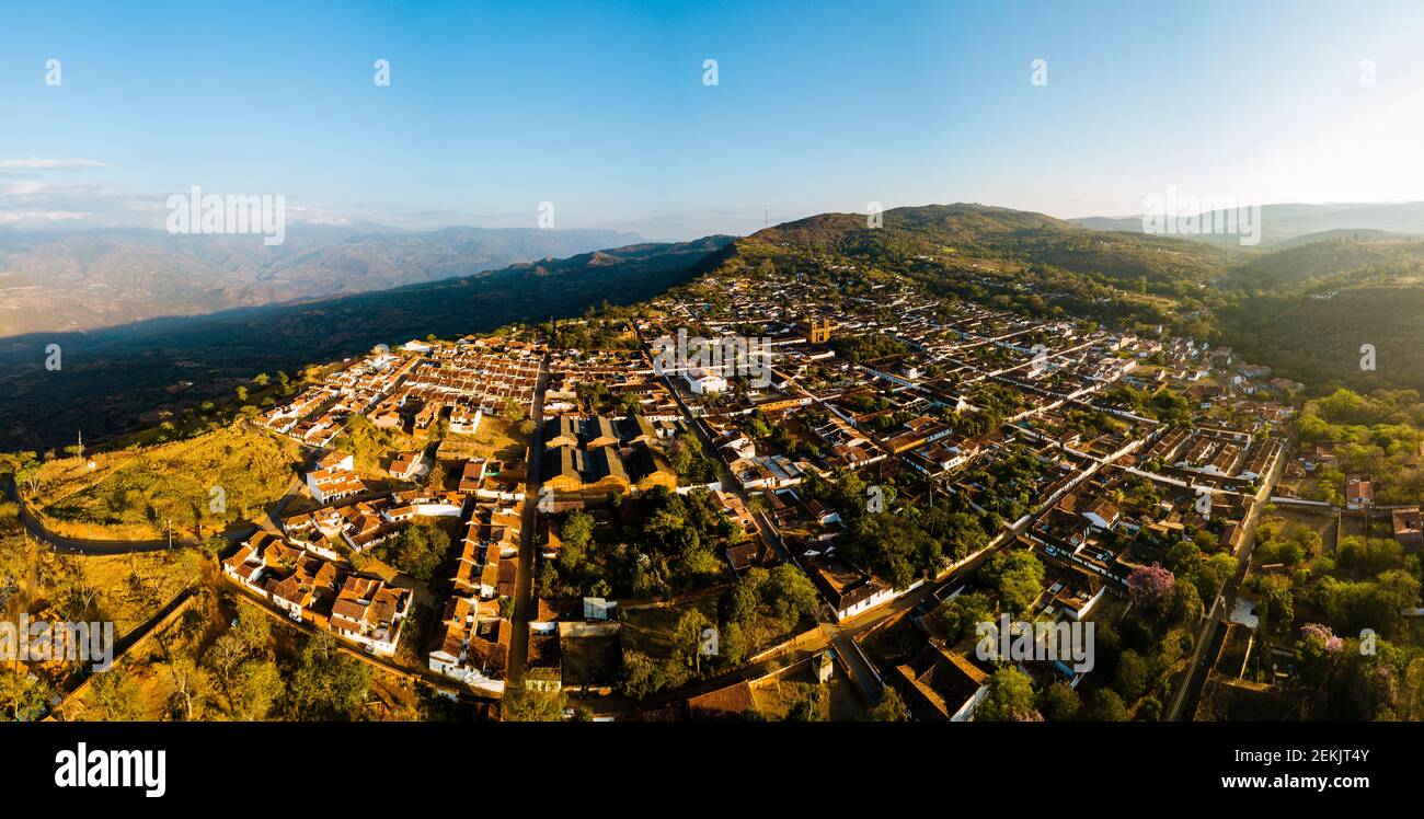 Veduta aerea di Barichara, Santander, Colombia Foto Stock