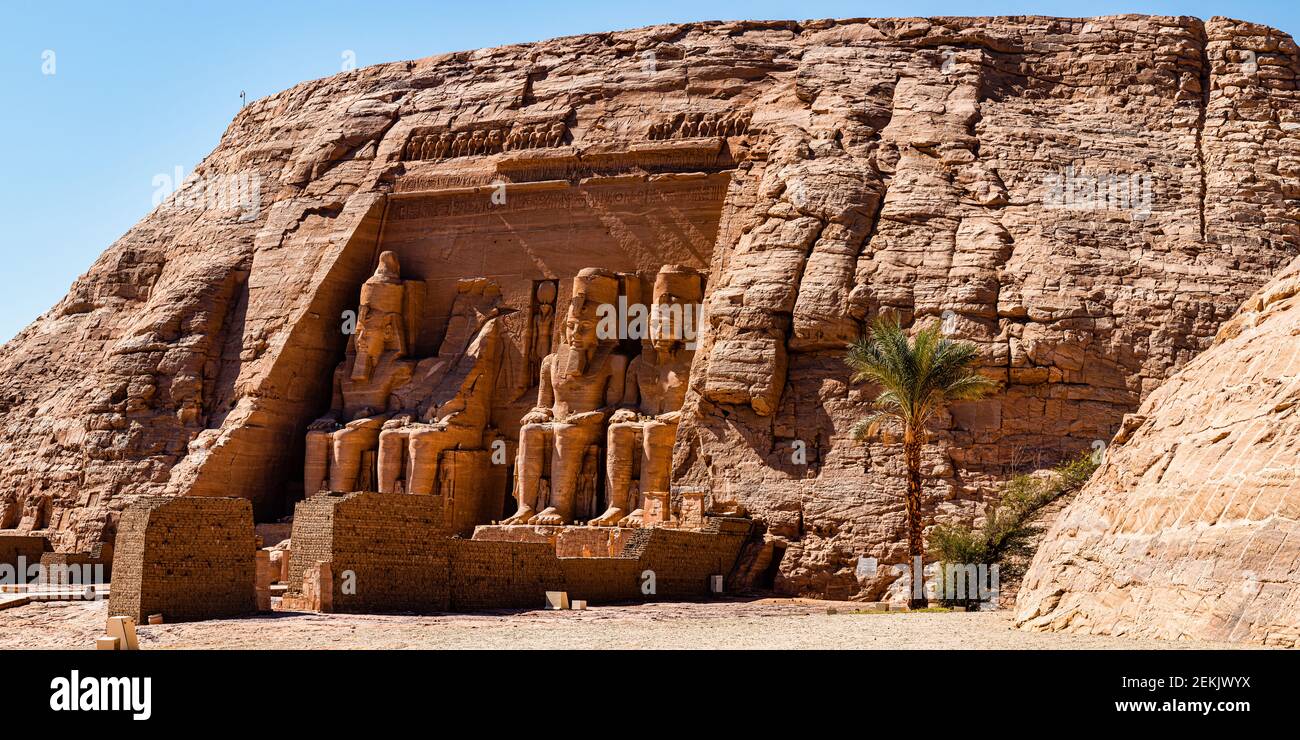 Grande Tempio di Ramesses II Abu Simbel Egitto Foto Stock