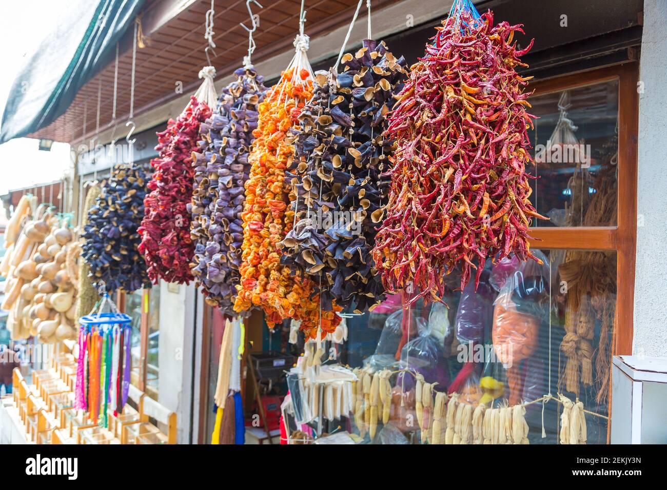 Vecchio mercato (bazar) strada ad Ankara, Turchia in una bella giornata estiva Foto Stock