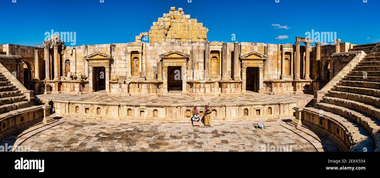 South Theatre rovine, Jerash, Giordania Foto Stock