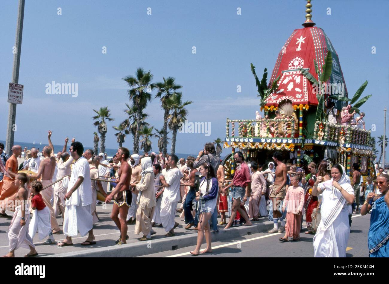 Hare Krishna Festival dei carri a Venice Beach, CA Foto Stock
