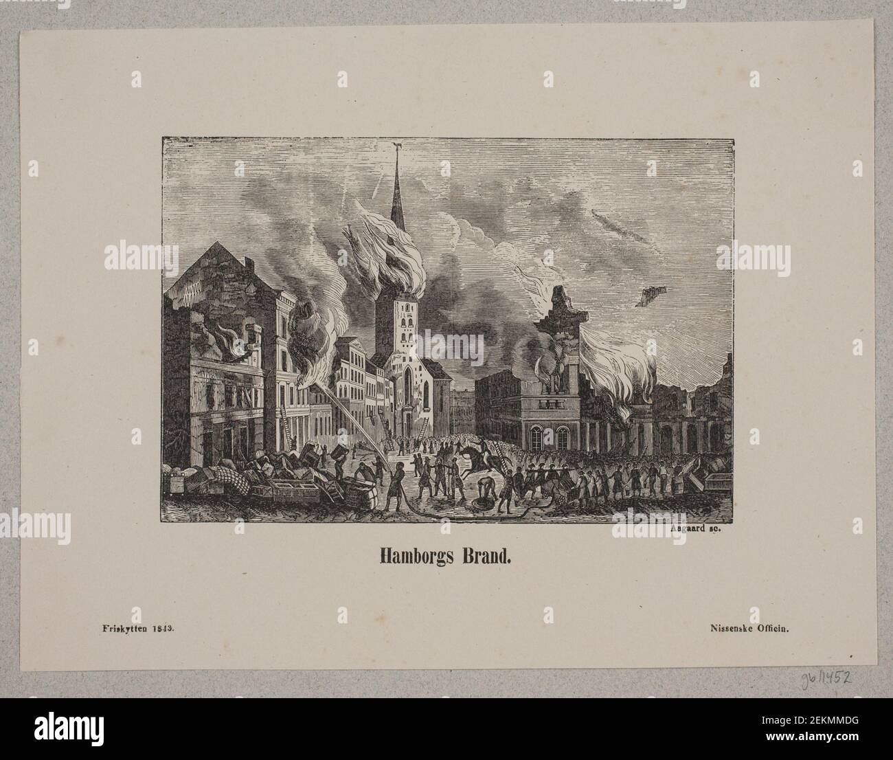 Johan Aagaard (1818-1879); , "Hamburg Brand", 1843 Foto Stock
