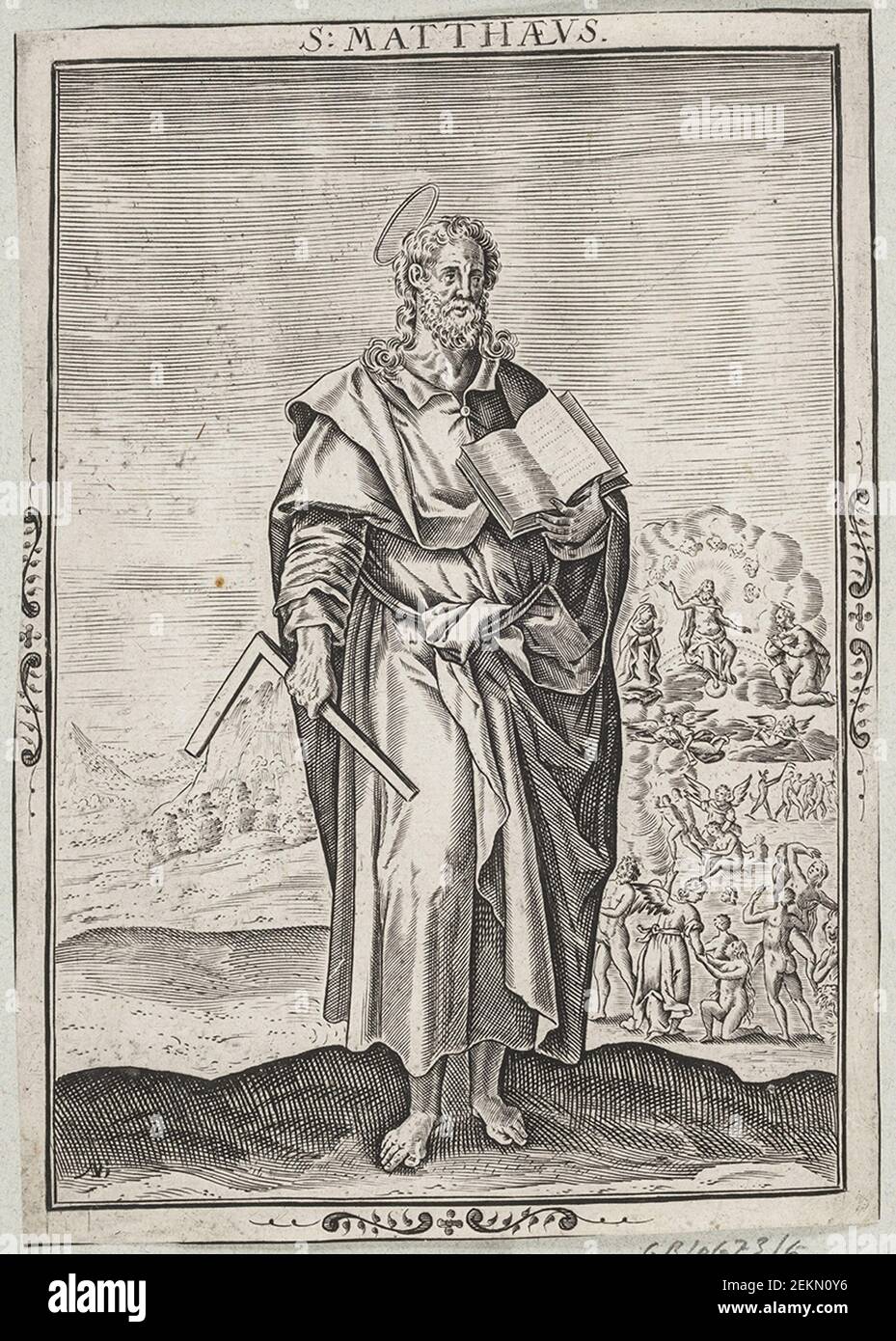 Nicolaes de Bruyn (1571-1656), Sankt Matthaeus, circa 1600 Foto Stock