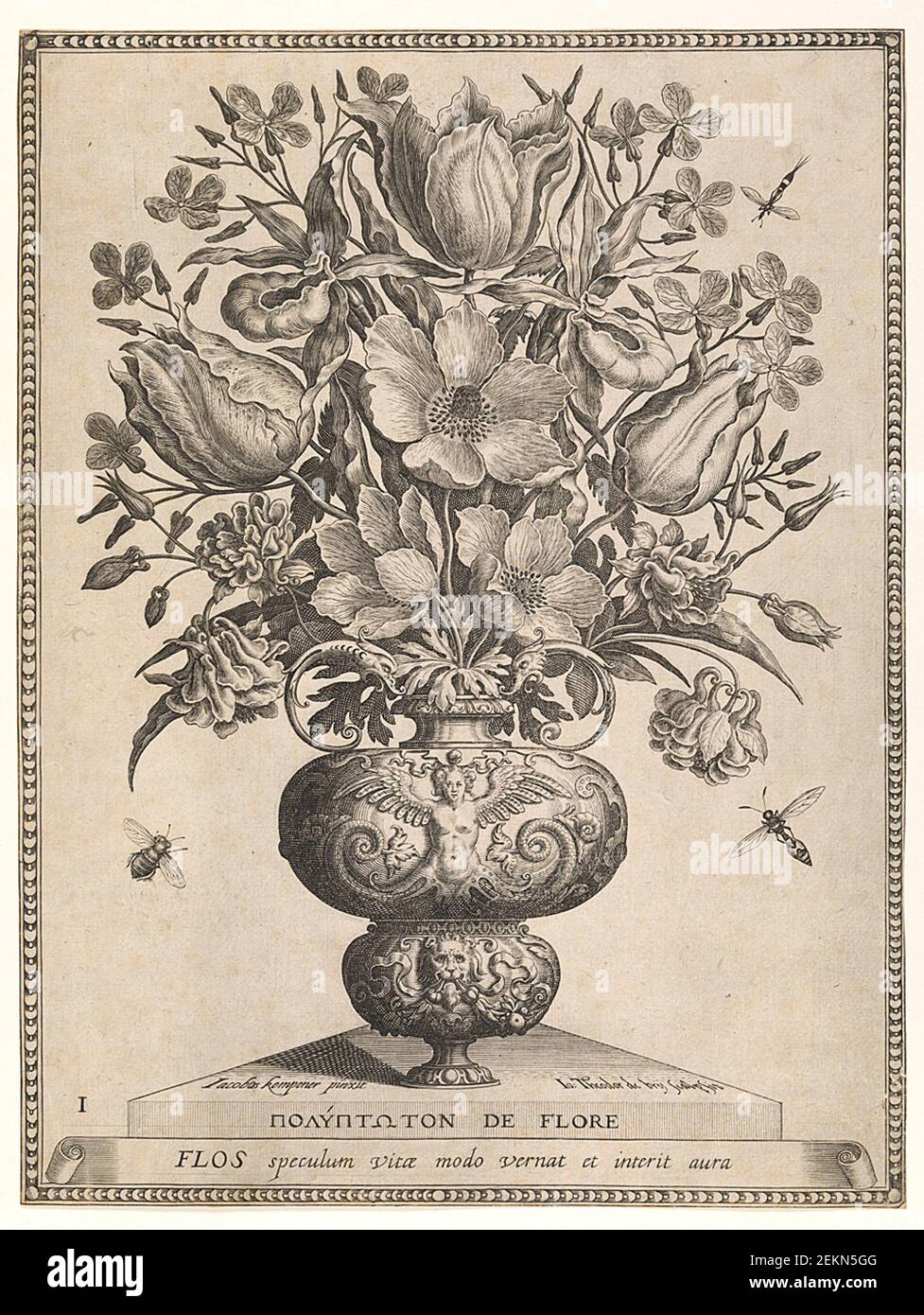 Jan Theodor de Bry (1561-1623); Jacob kempener (1699-1699), Fiore bundle in Vase, 1590-1600 Foto Stock