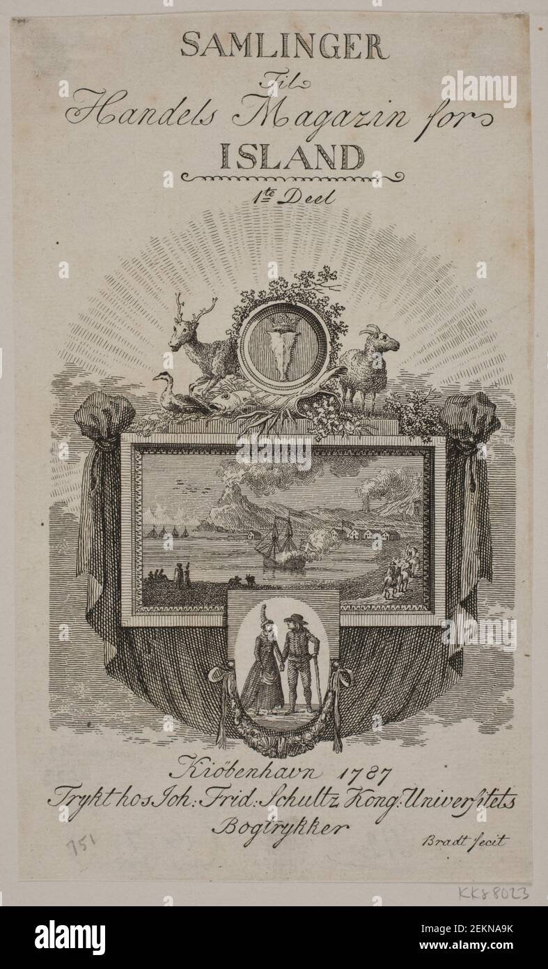 Frederik Ludvig Bradt (1747-1829), titolo della rivista "Trade magazine for Iceland", prima parte, 1787 Foto Stock