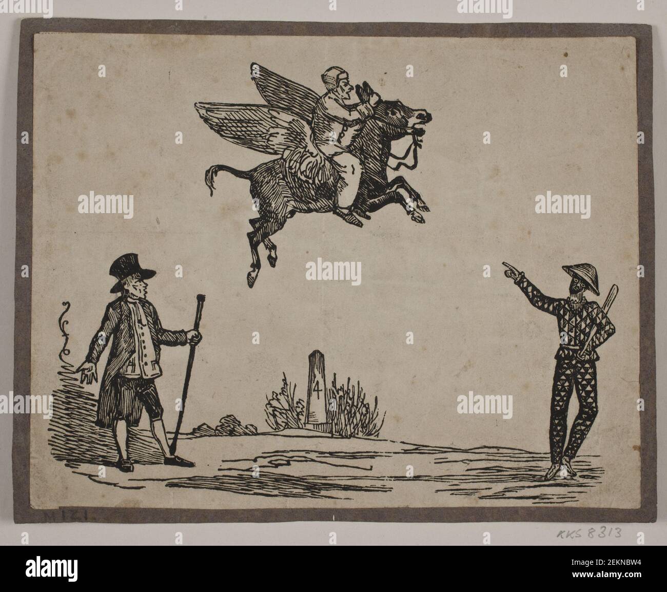Unknown (1850-1900); Johan Thomas Lundbye (1818-1848), poster per una esecuzione di pantomime, 1840's. Foto Stock