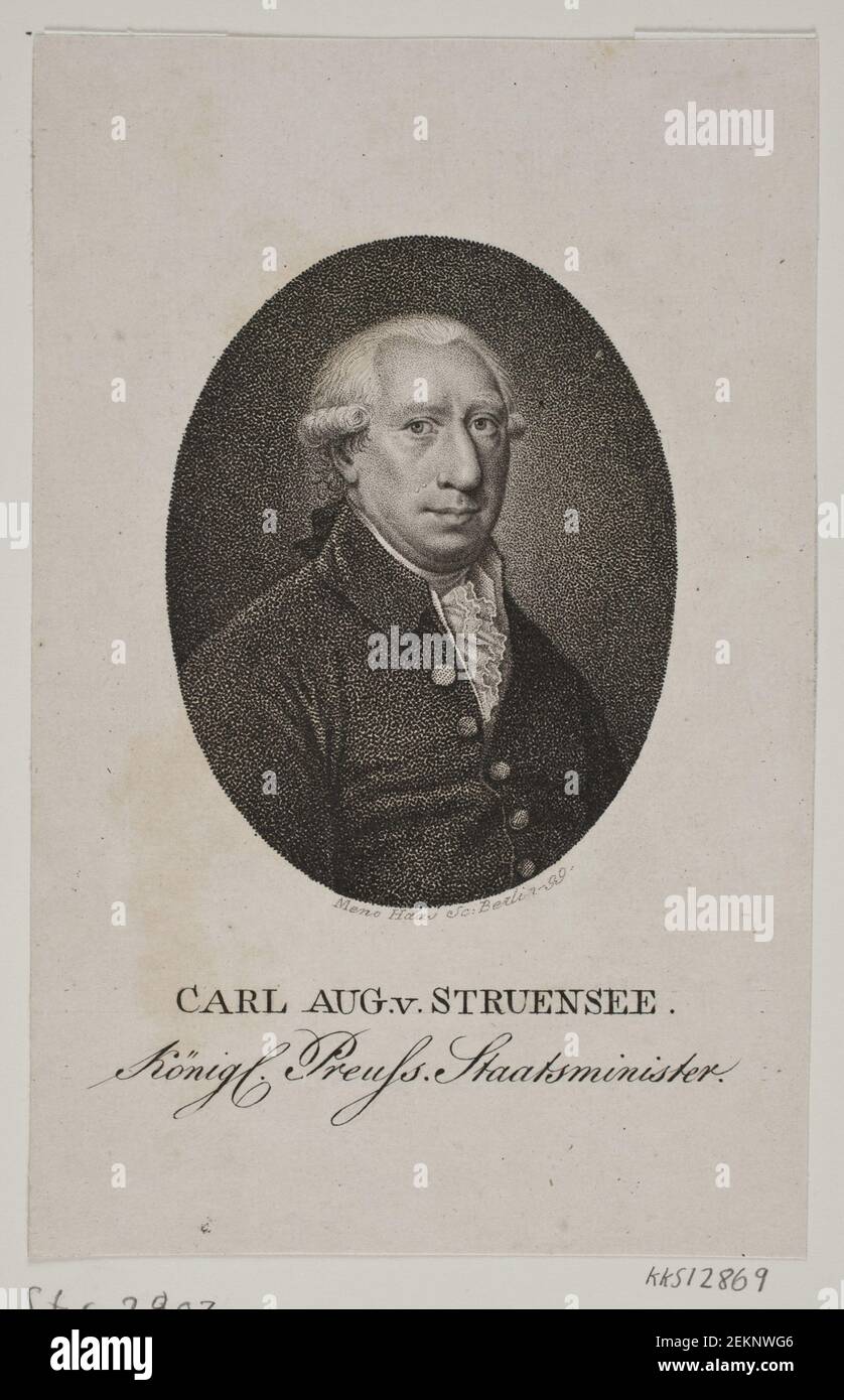 Meno Haas (1752-1833), Carl August Struensee di Carlsbach, 1799 Foto Stock