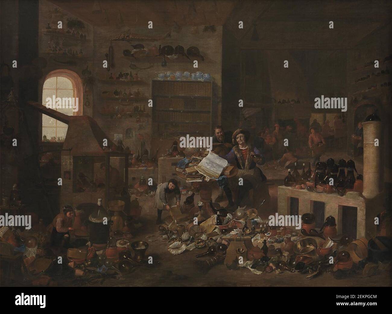 Matthus van Helmont (1623-1778), e Alkymist mi siedo Vaerksted, circa 1670 Foto Stock