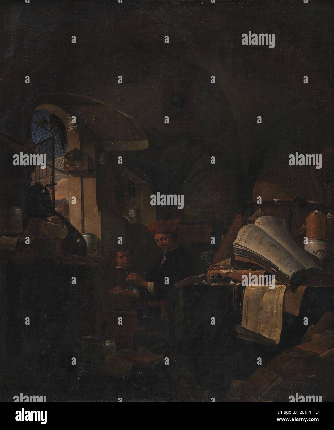 Thomas Wijck (1617-1677), alchimista nel suo laboratorio, 1631-1677 Foto Stock