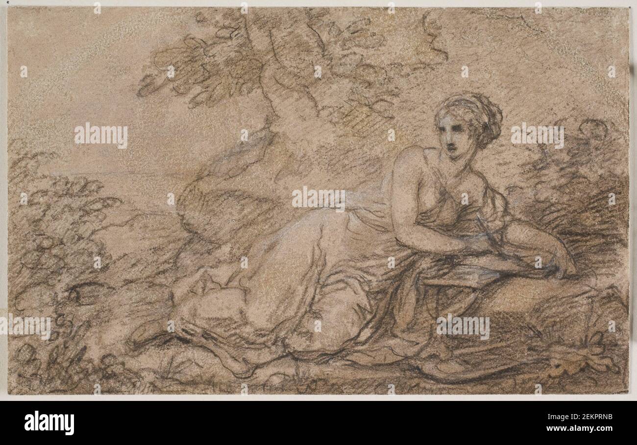 Angelica Kauffmann (1741-1807), una poetessa menzogna, probabilmente Sappho, 1740-1807 Foto Stock