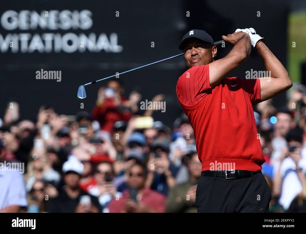 Pacific Palisades, California, Stati Uniti. 16 Feb 2020. TIGER WOODS durante LA GENESIS Open al Riviera Country Club. Credit: Jon Gaede/ZUMA Wire/Alamy Live News Foto Stock