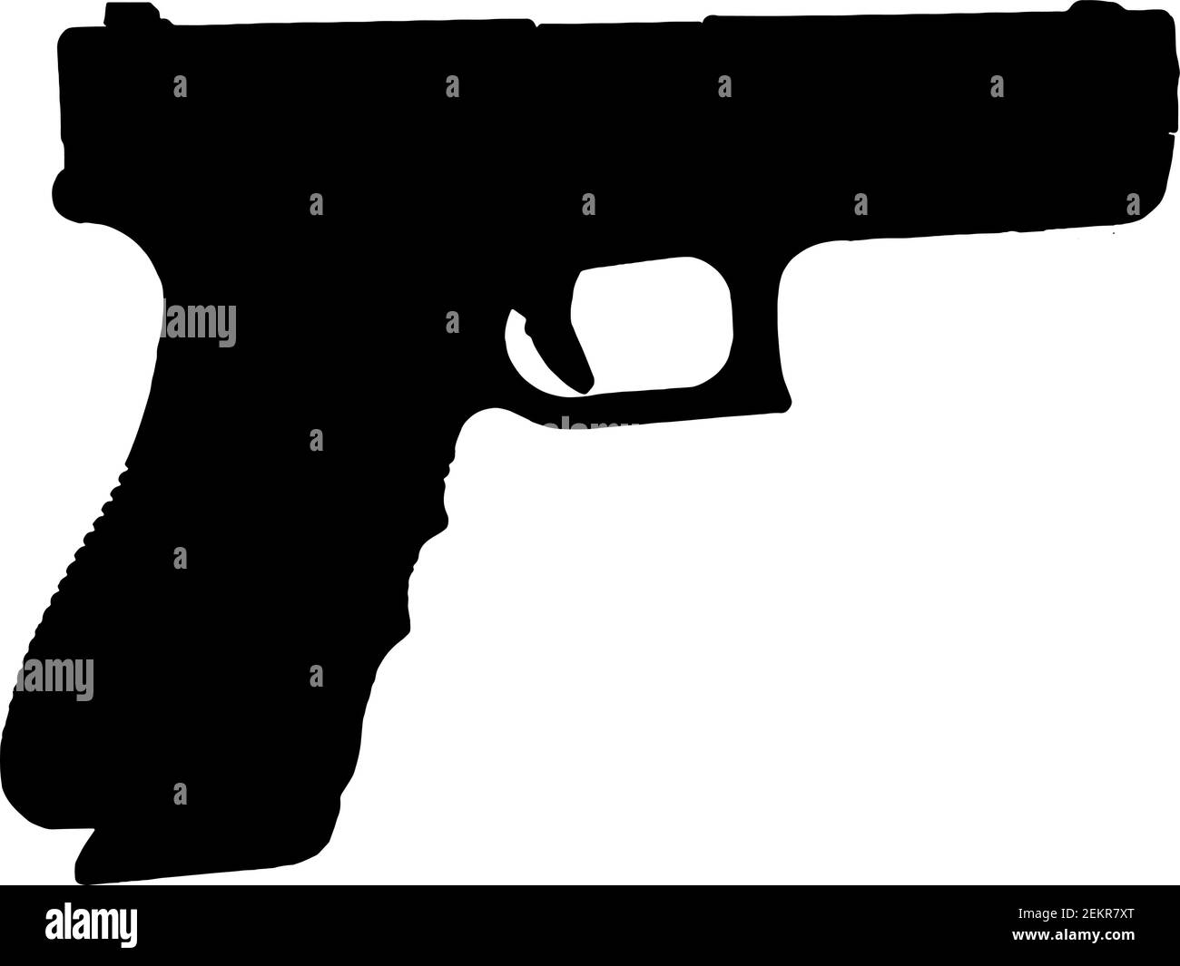 illustrazione vettoriale della silhouette della pistola da 9 mm Illustrazione Vettoriale