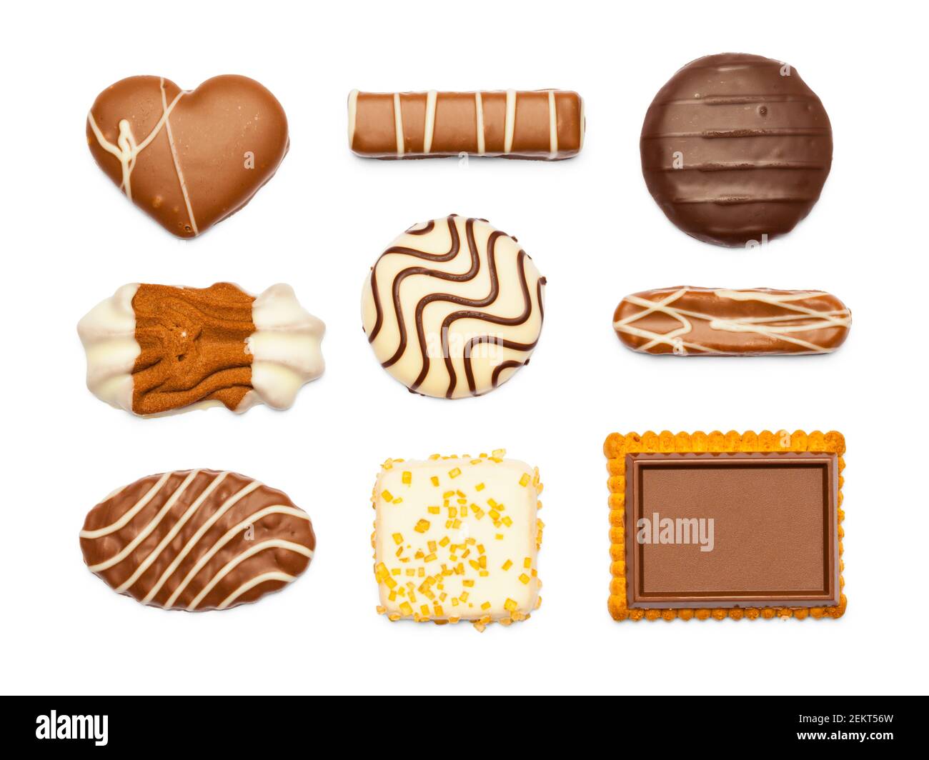 Biscotti natalizi di Shortbread ricoperti di cioccolato tagliati fuori. Foto Stock