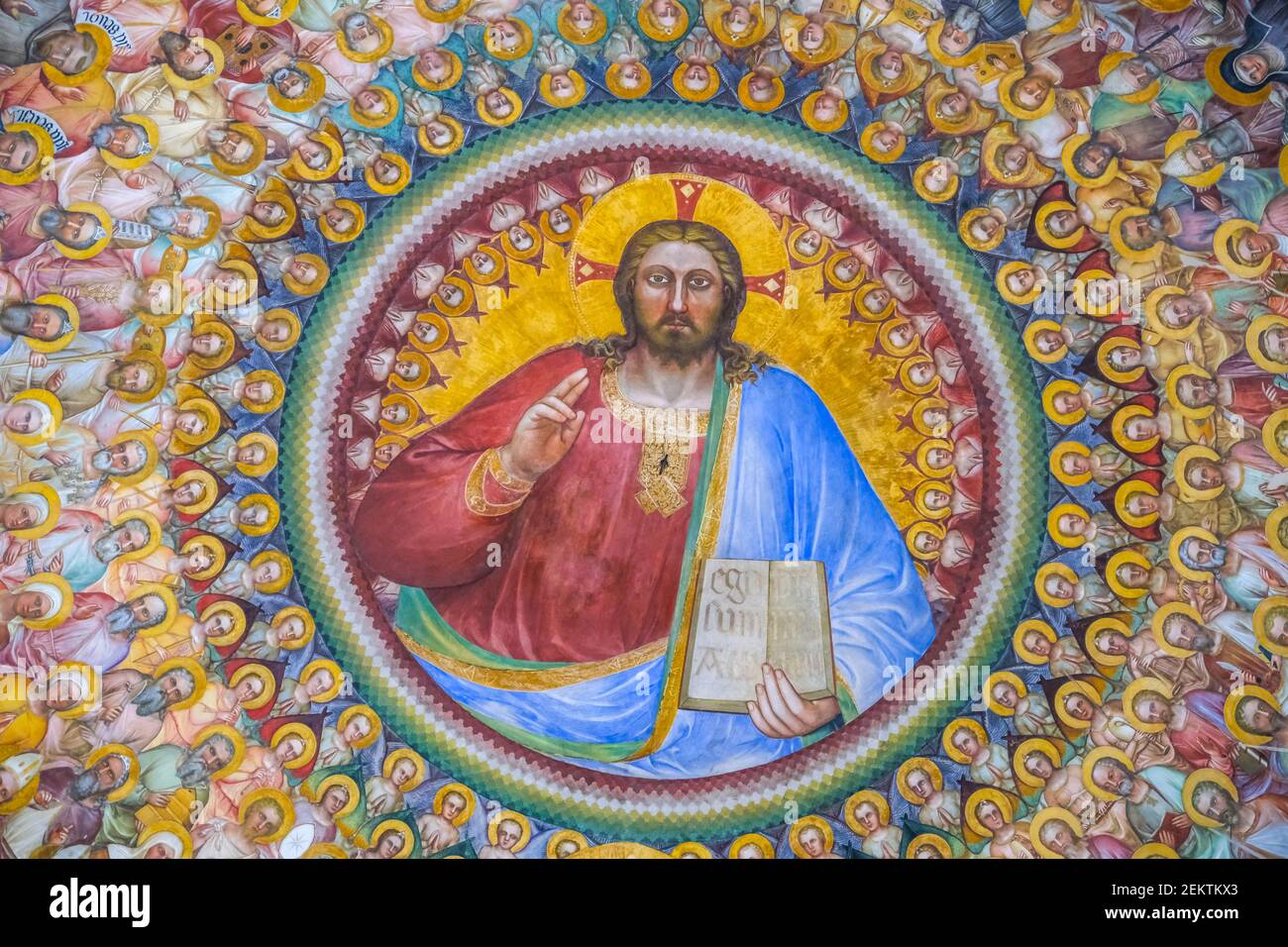 La cupola coperta affrescata del Battistero di San Giovanni in Padova Italia Foto Stock