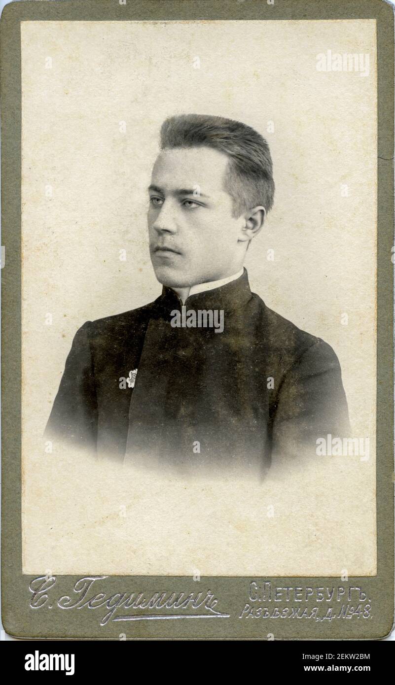 Ritratto d'epoca di giovane uomo, 1900-s. Foto Stock