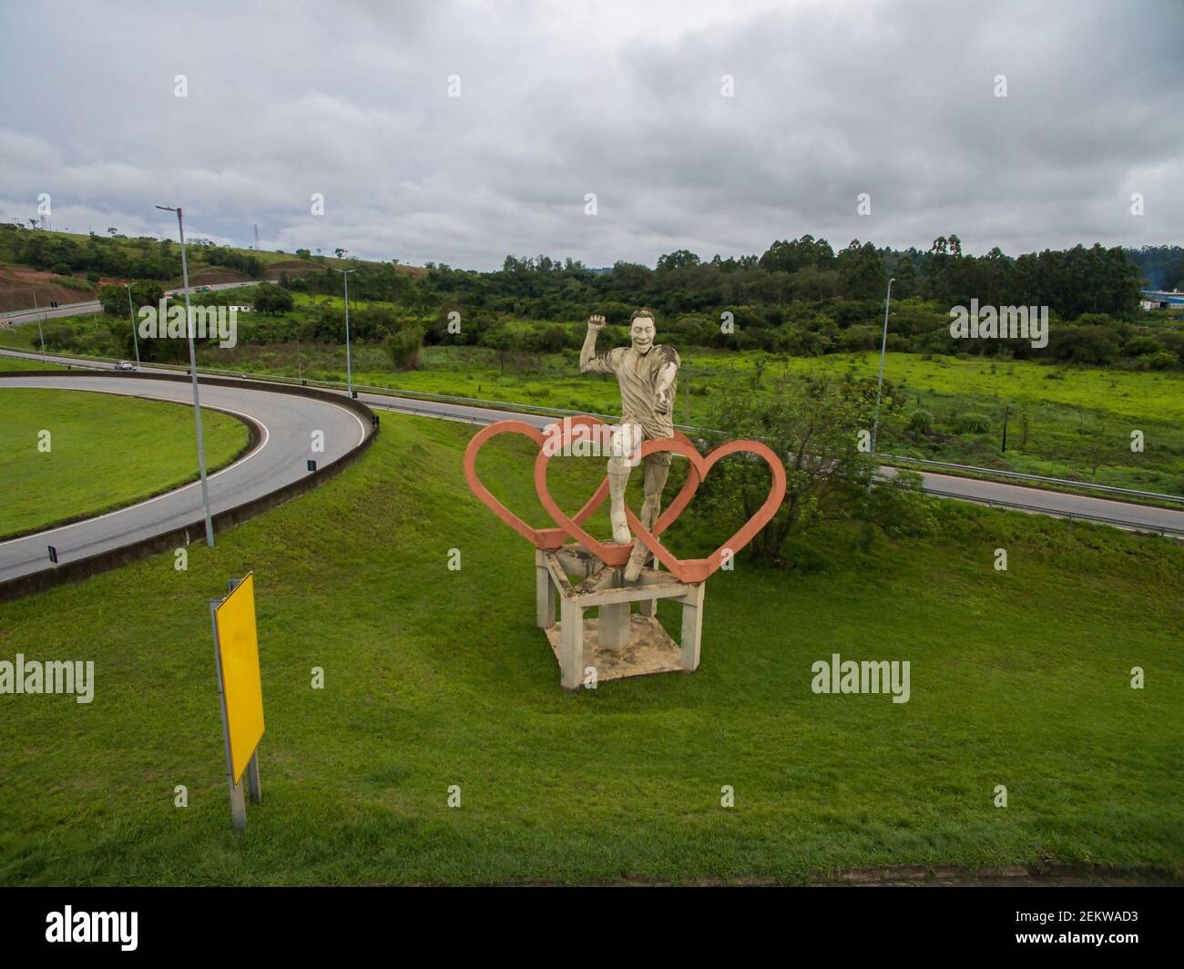 Statua di Pelé, Edson Arantes do Nascimento. Foto Stock