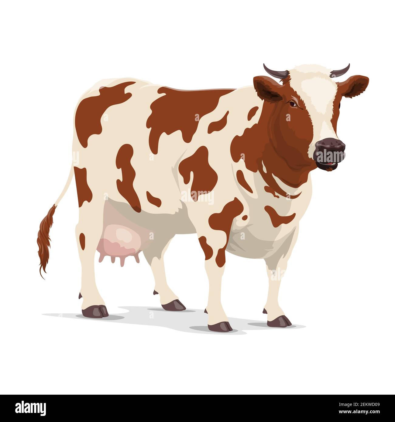 Mucca Carina Maculata In Piedi Nei Colori Pastello Blu E Viola In Stile Cartone Gm1258090088 368904423 - Foto 2