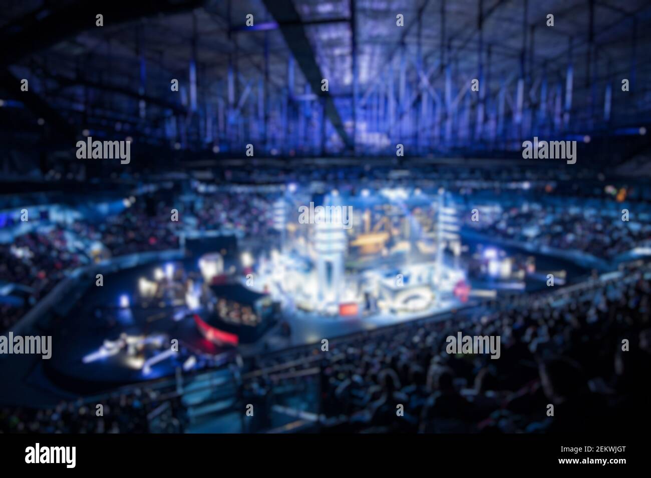 Produzione raggio luce di sfondo bokeh streaming sfocato eSport Foto Stock