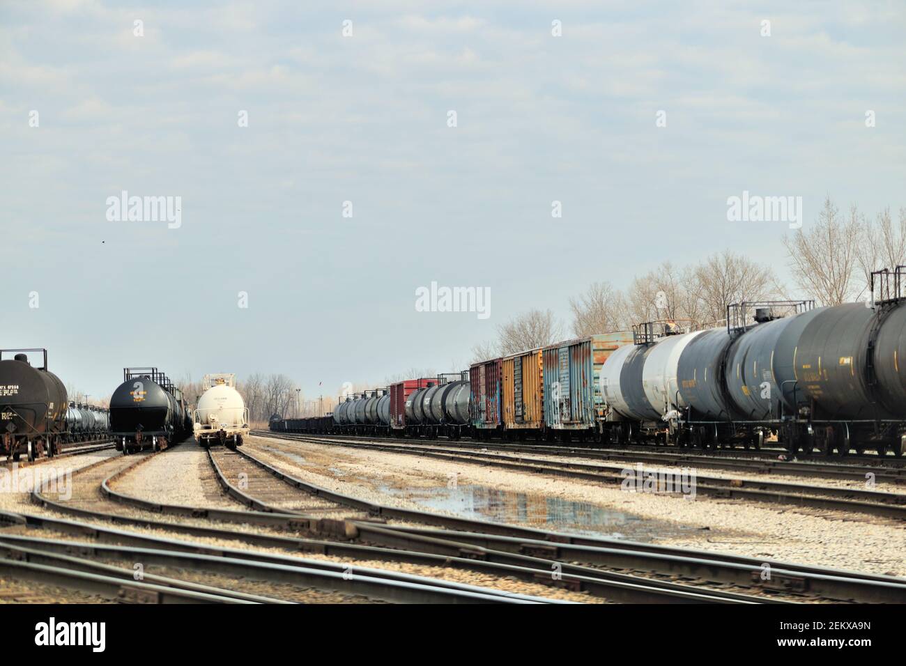 Hammond, Indiana, Stati Uniti. Un piccolo cantiere ferroviario Indiana Harbor Belt. Foto Stock