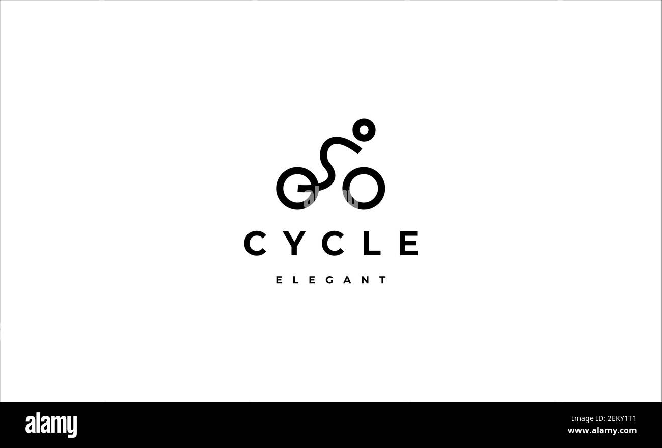 illustrazione del design vettoriale monolina con logo della bicicletta Foto Stock